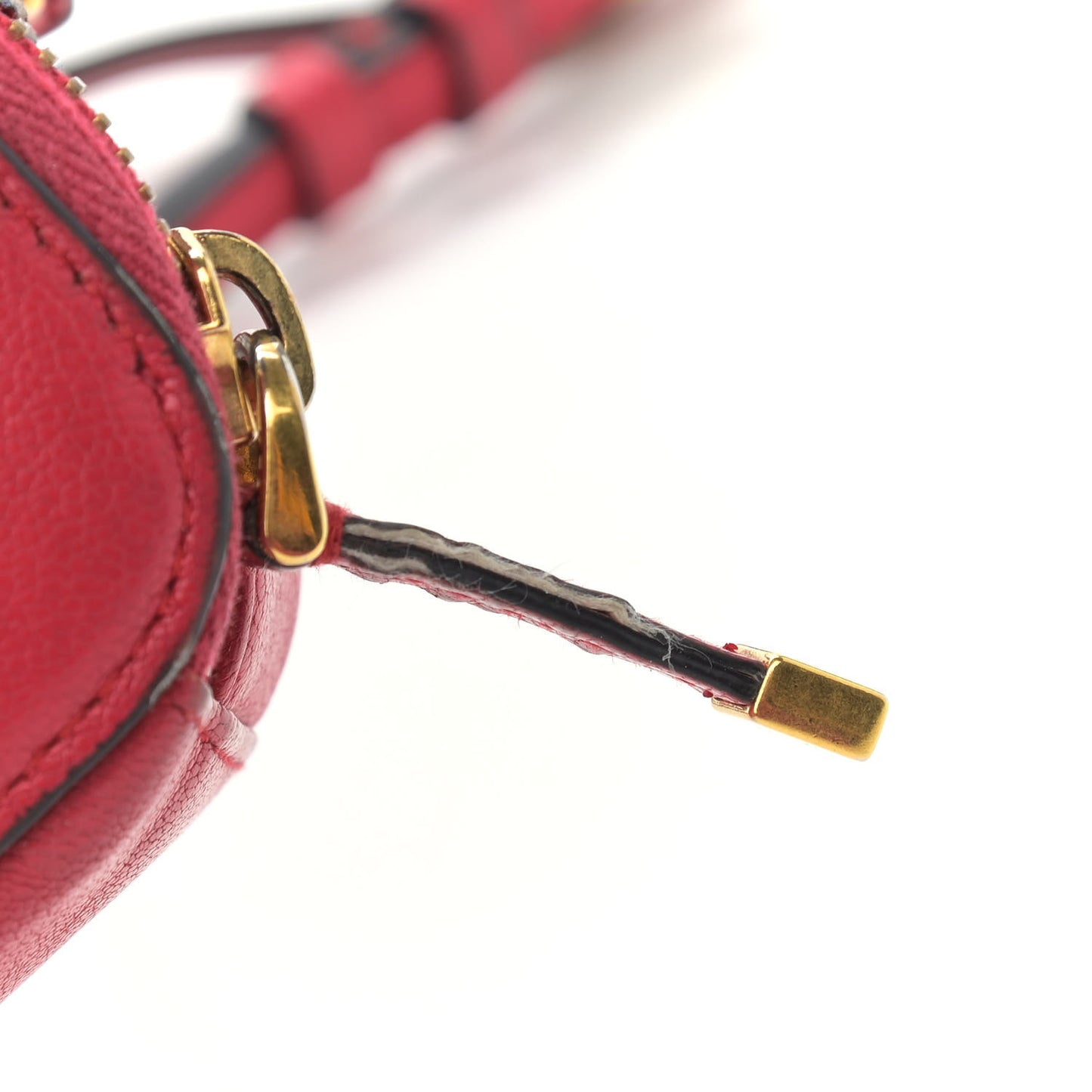 Goatskin Mini Saddle Shoulder Strap Pouch Red