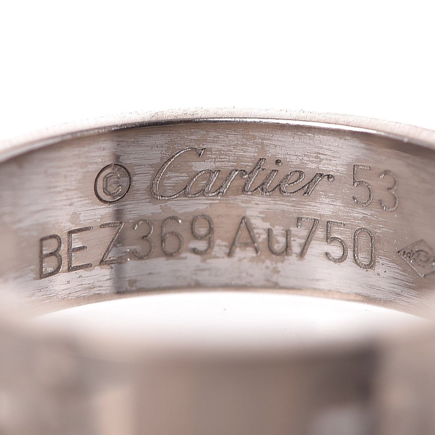 18K White Gold 5.5mm LOVE Ring 53 6.25