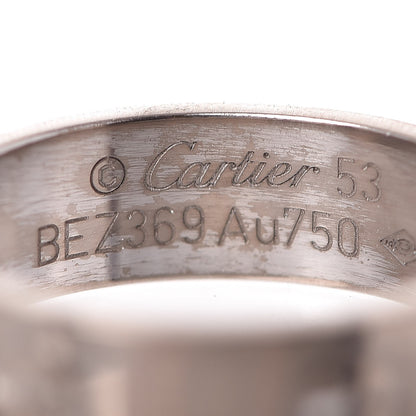 Cartier 18K White Gold 5.5mm LOVE Ring 53 6.25 4 of 5