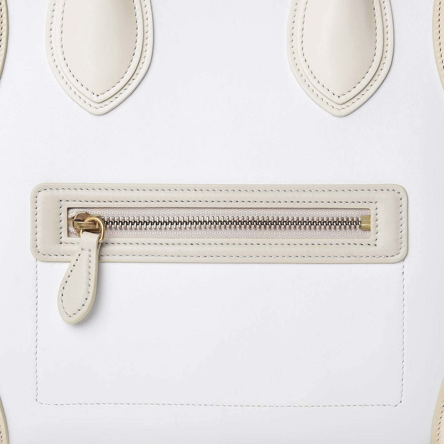 Smooth Calfskin Mini Tri-Color Luggage White