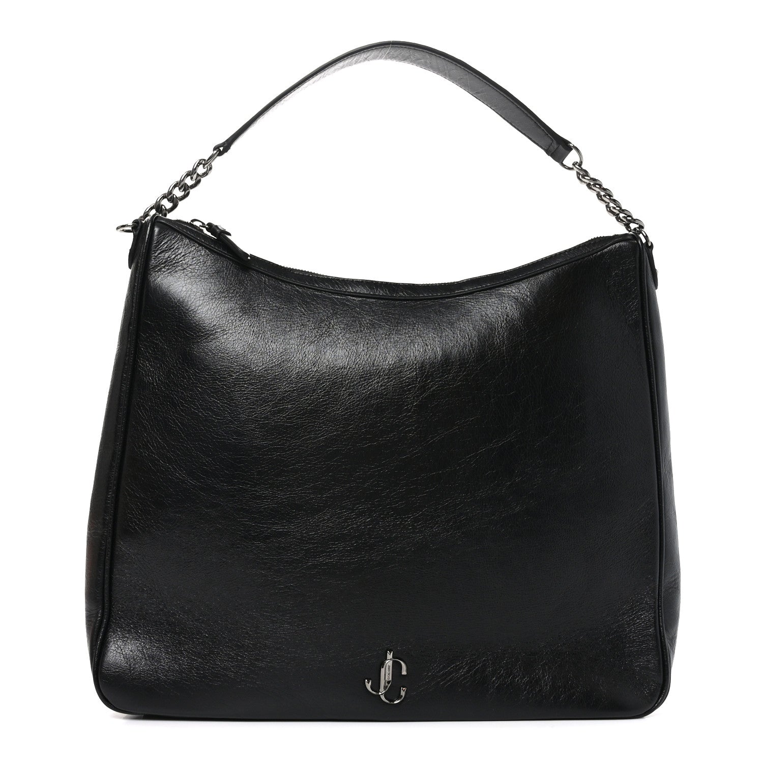 Jimmy Choo Lambskin Large JC Soft Hobo Bag Black 1 of 9