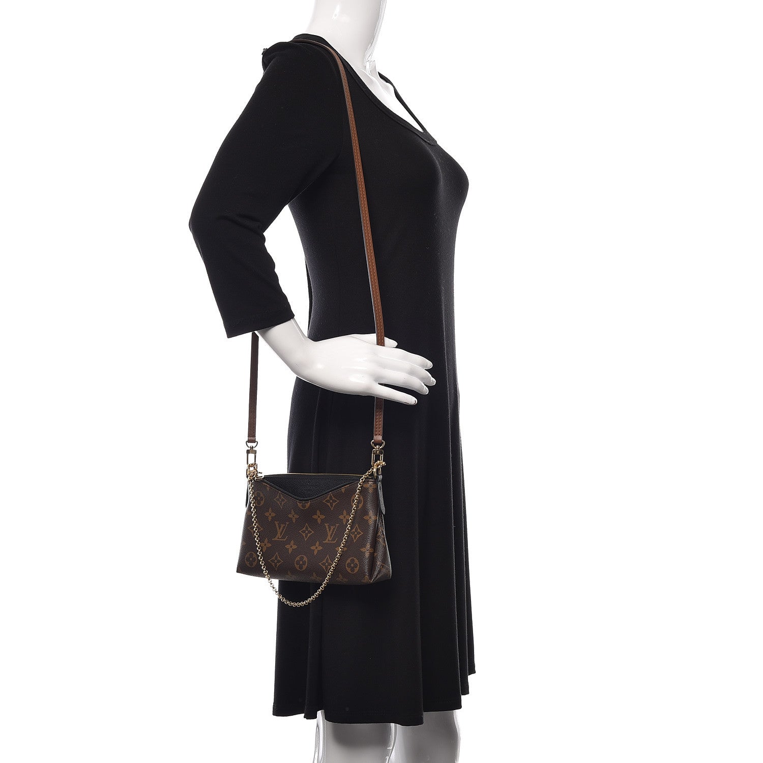 Louis Vuitton Monogram Pallas Clutch Black 2 of 9