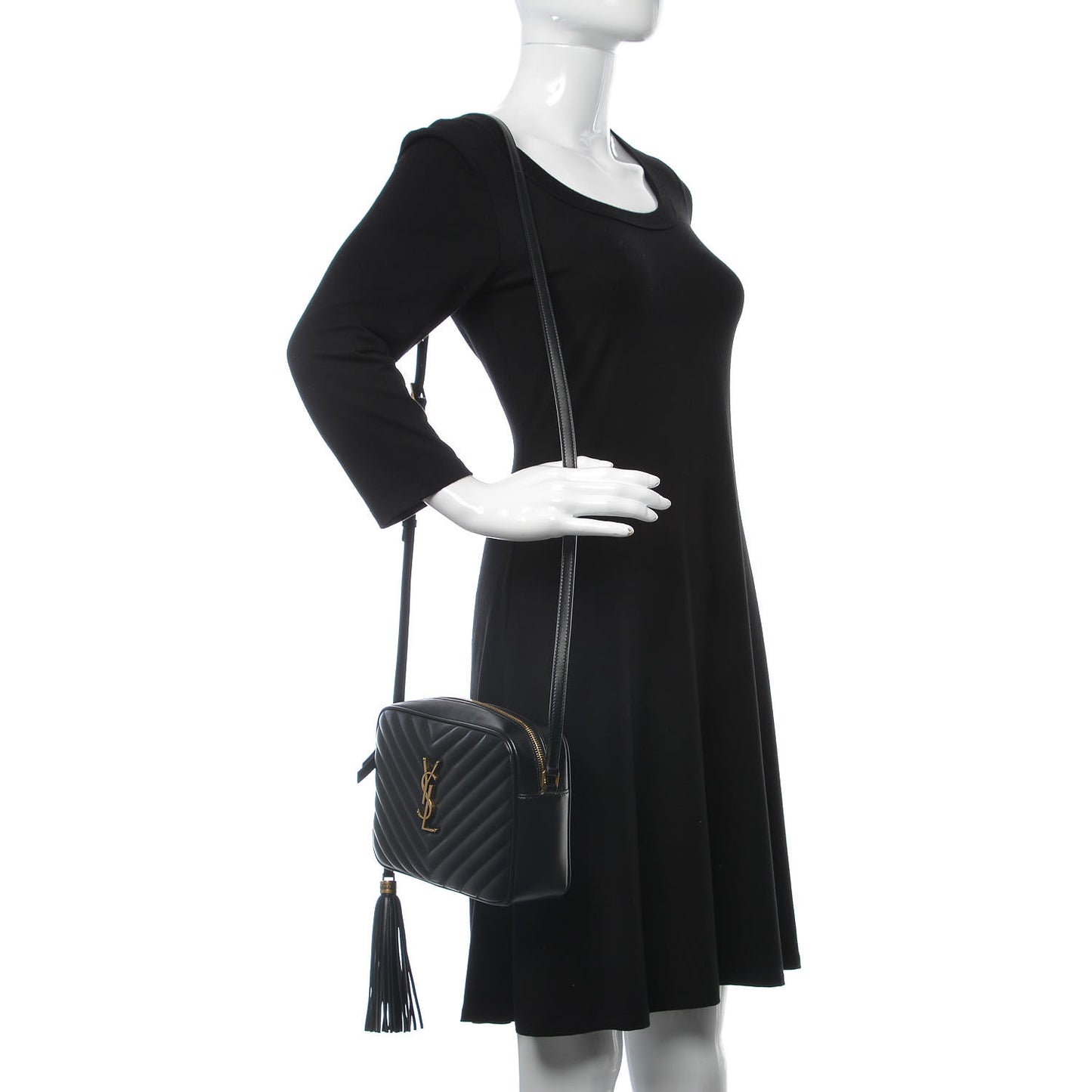 Calfskin Matelasse Monogram Lou Camera Bag Black