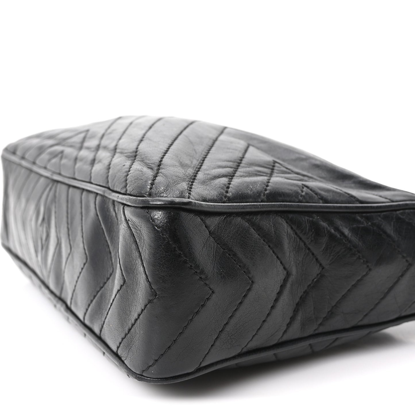 Lambskin Quilted CC Tassel Camera Case Black