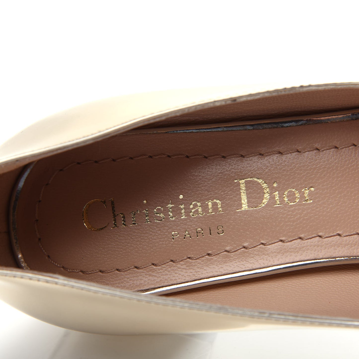 Mirror Finish Calfskin Baby-D Ballet Pumps 36 Stardust Gold