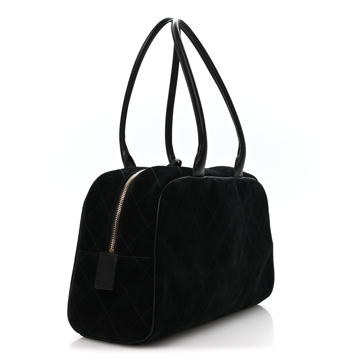 Chanel Suede Calfskin Large Perfect Bowling Bag Black 3 of 11