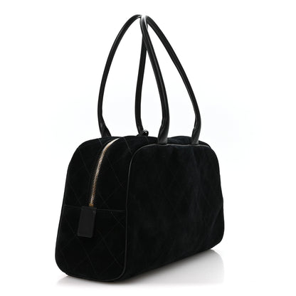 Chanel Suede Calfskin Large Perfect Bowling Bag Black 3 of 11