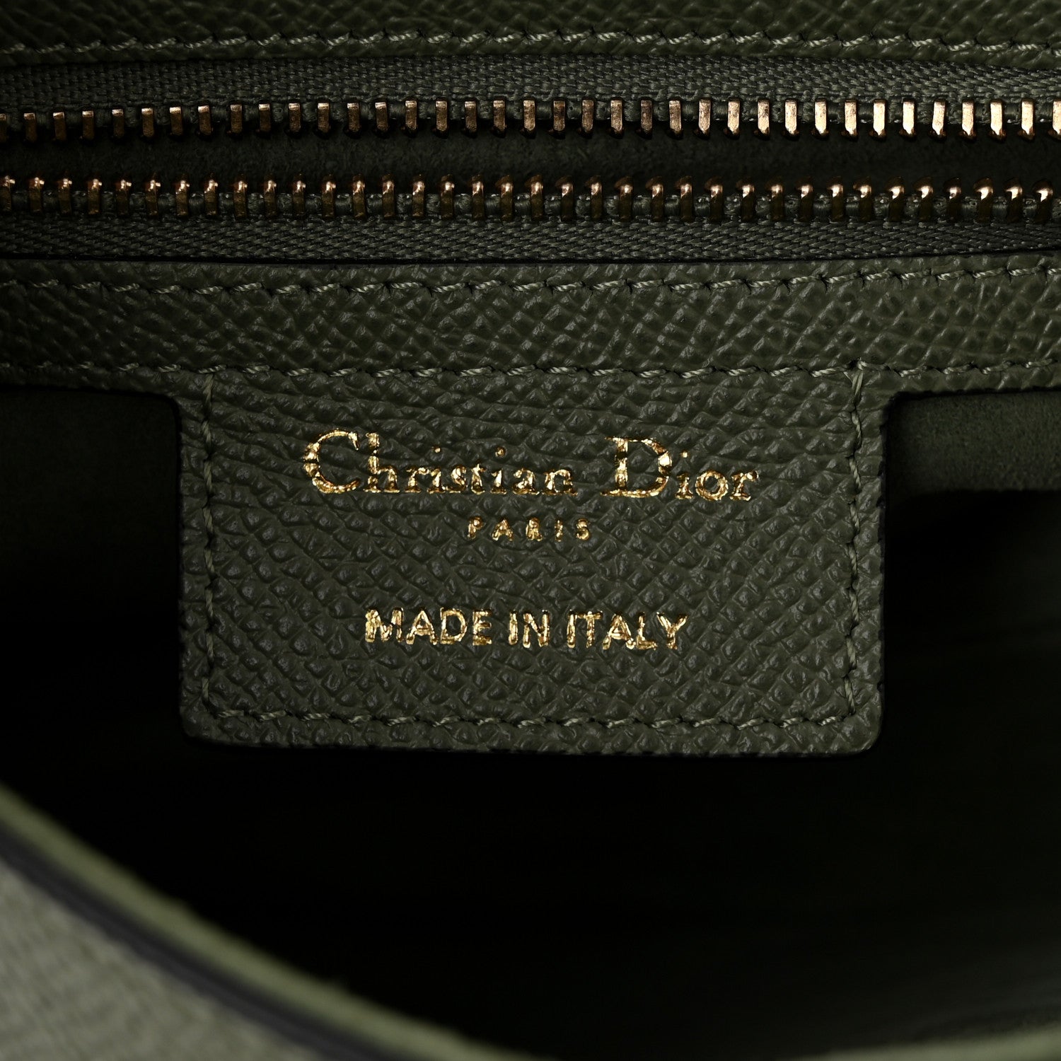 Christian Dior Grained Calfskin Saddle Bag With Strap Sage Green 6 of 11