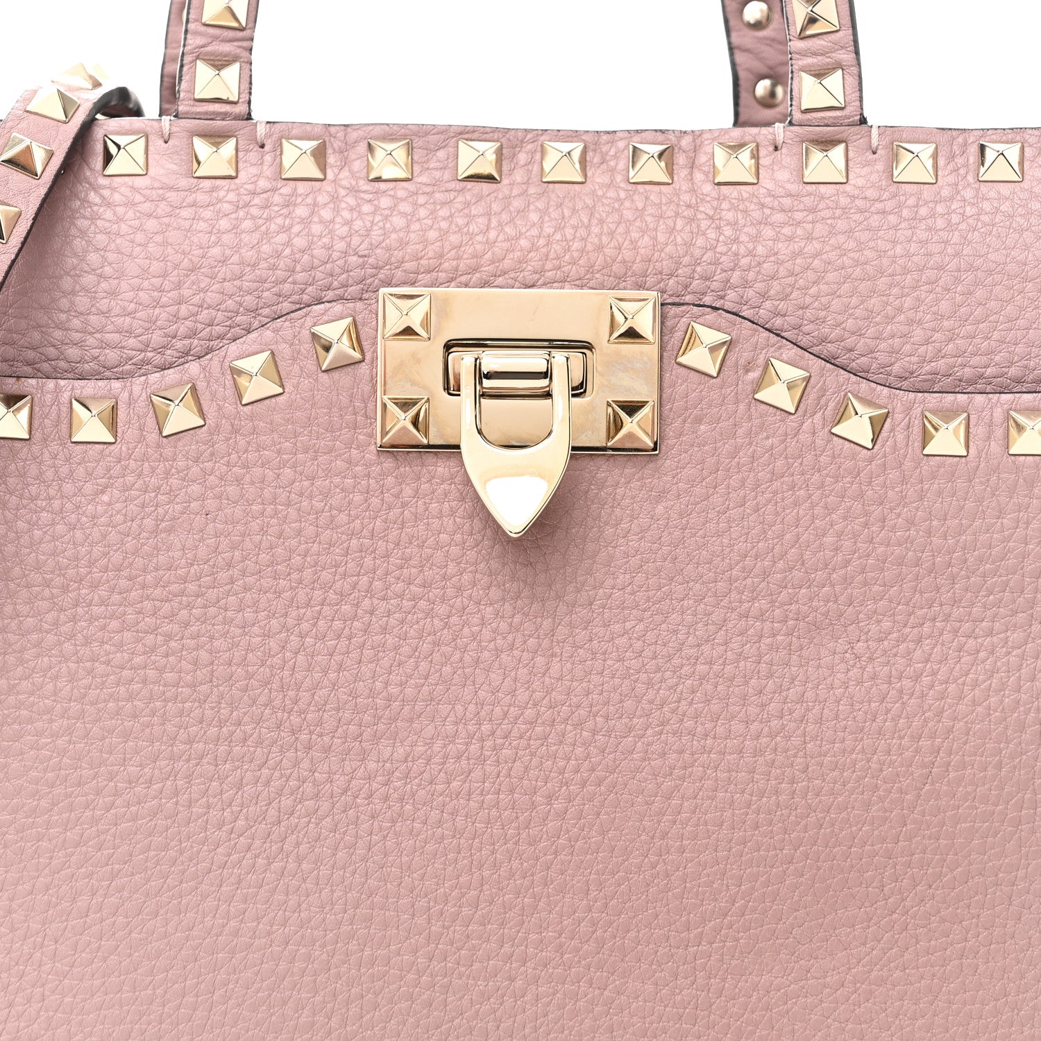 Valentino Garavani Grained Calfskin Rockstud Flip Lock Tote Lipstick 7 of 9