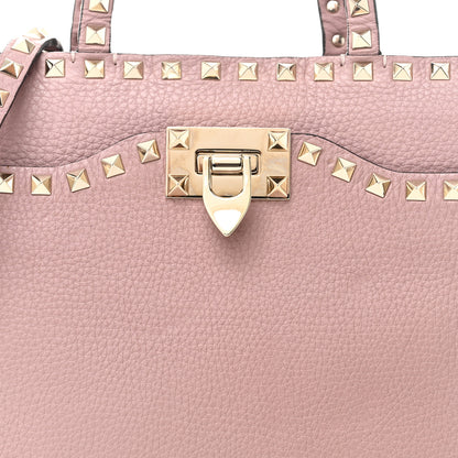Valentino Garavani Grained Calfskin Rockstud Flip Lock Tote Lipstick 7 of 9