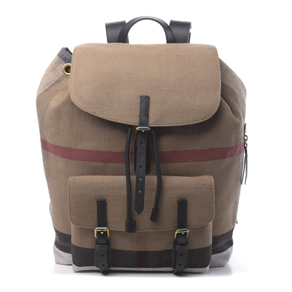 Burberry Canvas Mega Check Brookdale Backpack Black 1 of 10