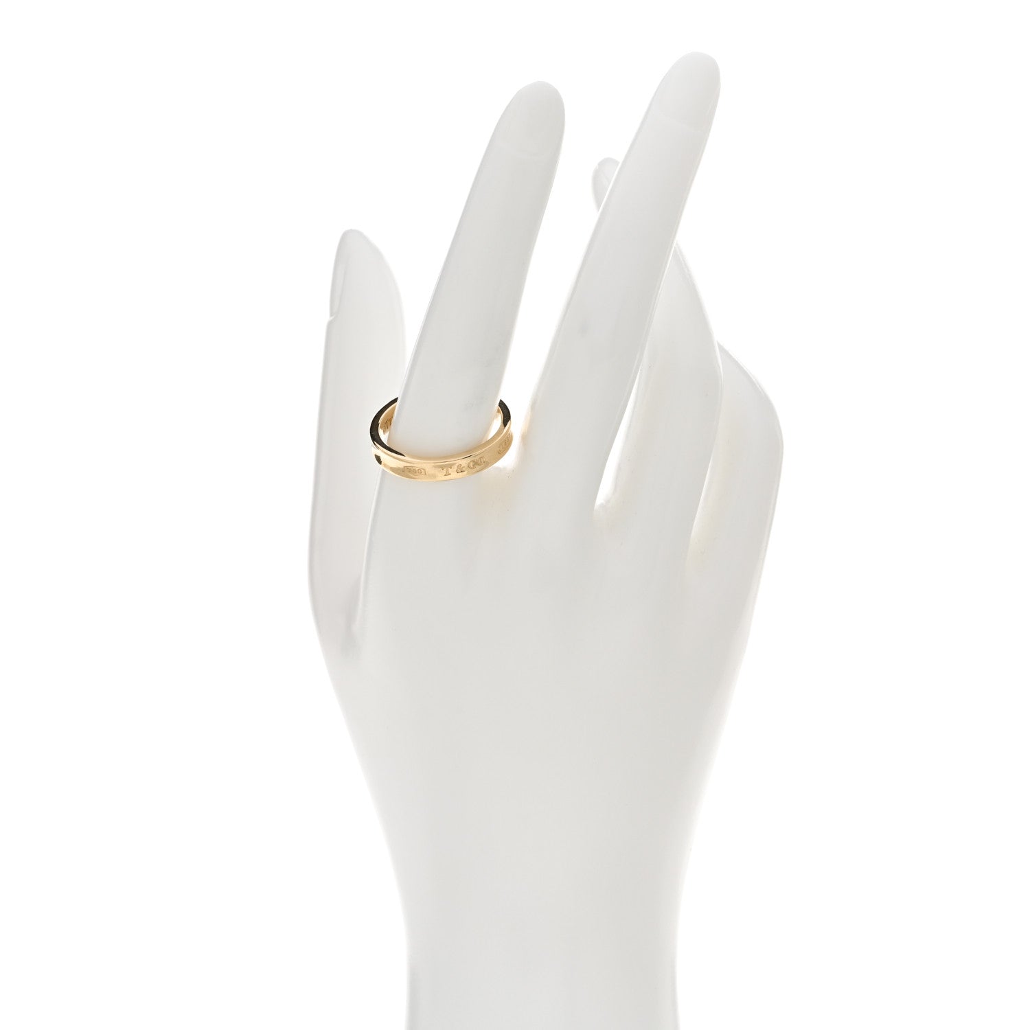 Tiffany 18K Yellow Gold Narrow 1837 Ring 60 9 2 of 4