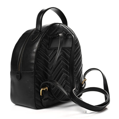 Gucci Calfskin Matelasse GG Marmont Dome Backpack Black 3 of 21