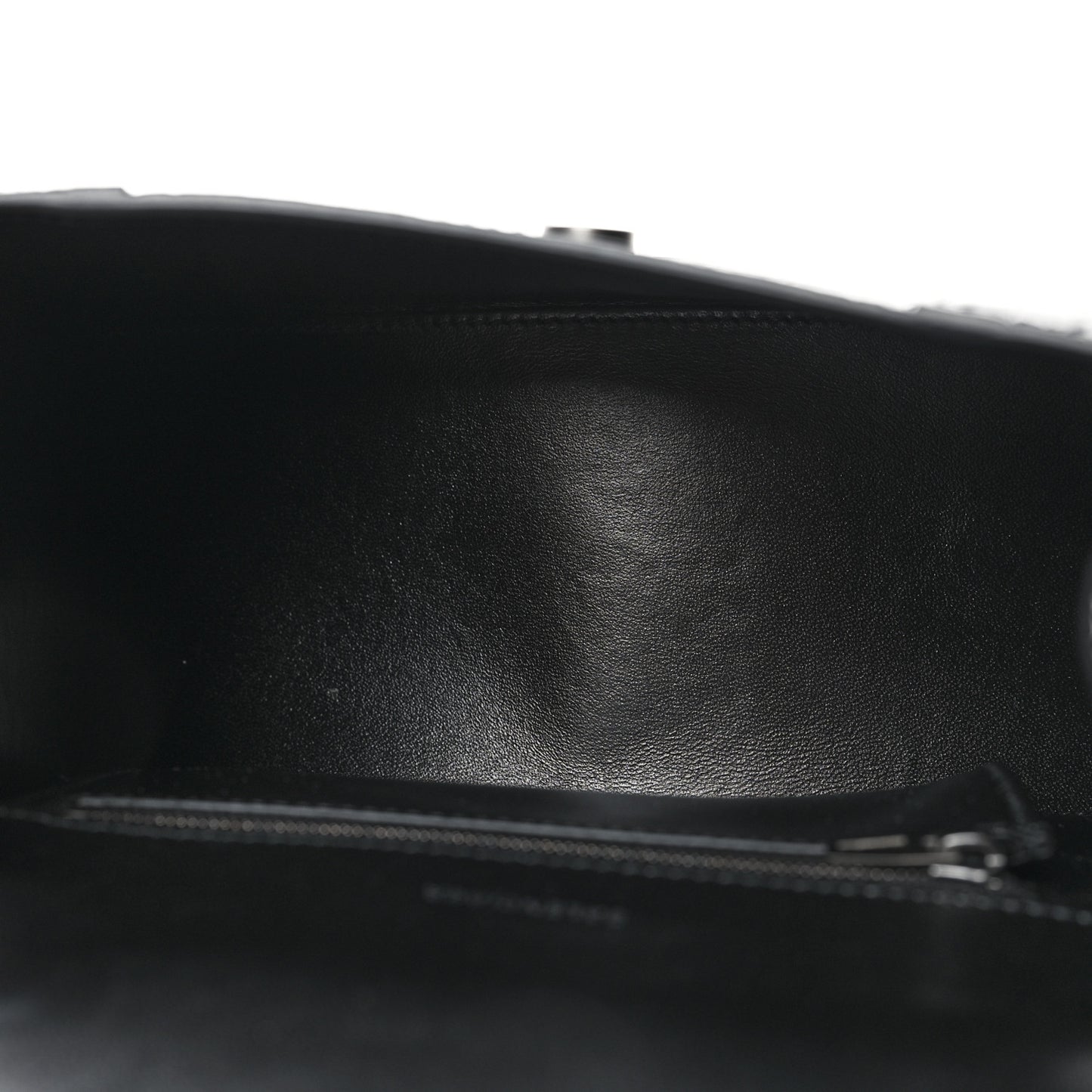 Shiny Calfskin Monochrome Crocodile Embossed Small Hourglass Top Handle Bag Black