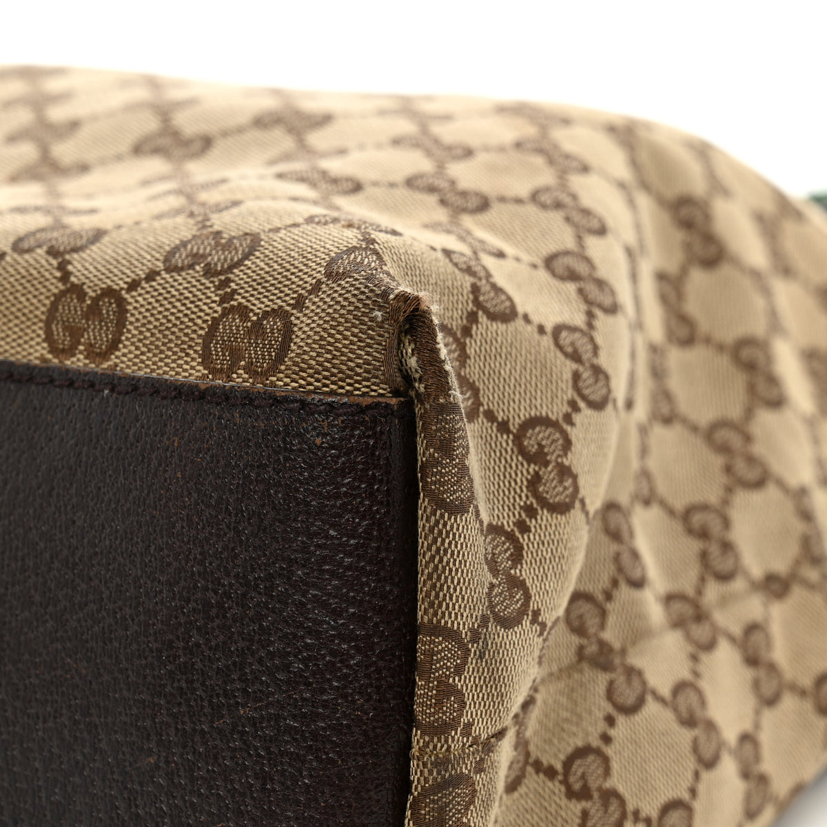 GG Monogram Large Web Handle Vertical Tote Dark Brown