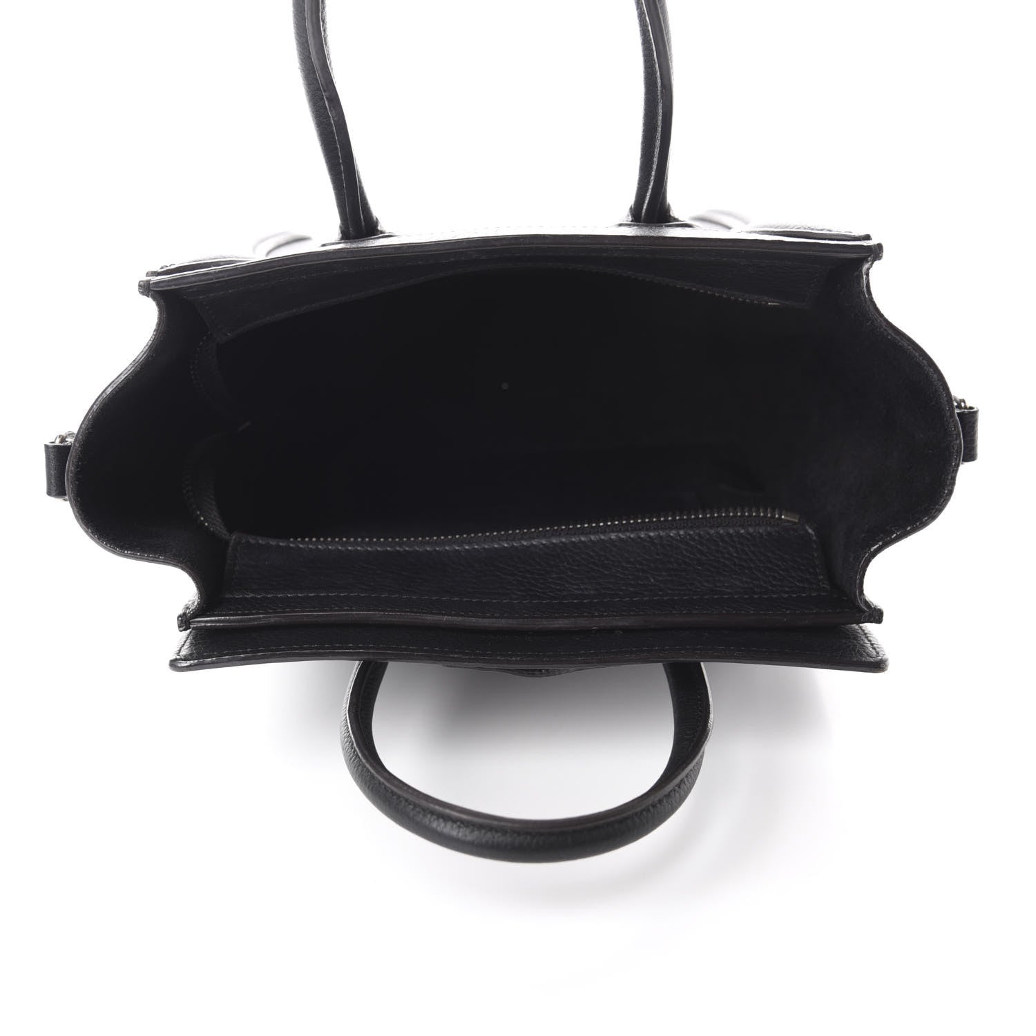 Celine Drummed Calfskin Nano Luggage Black 5 of 9