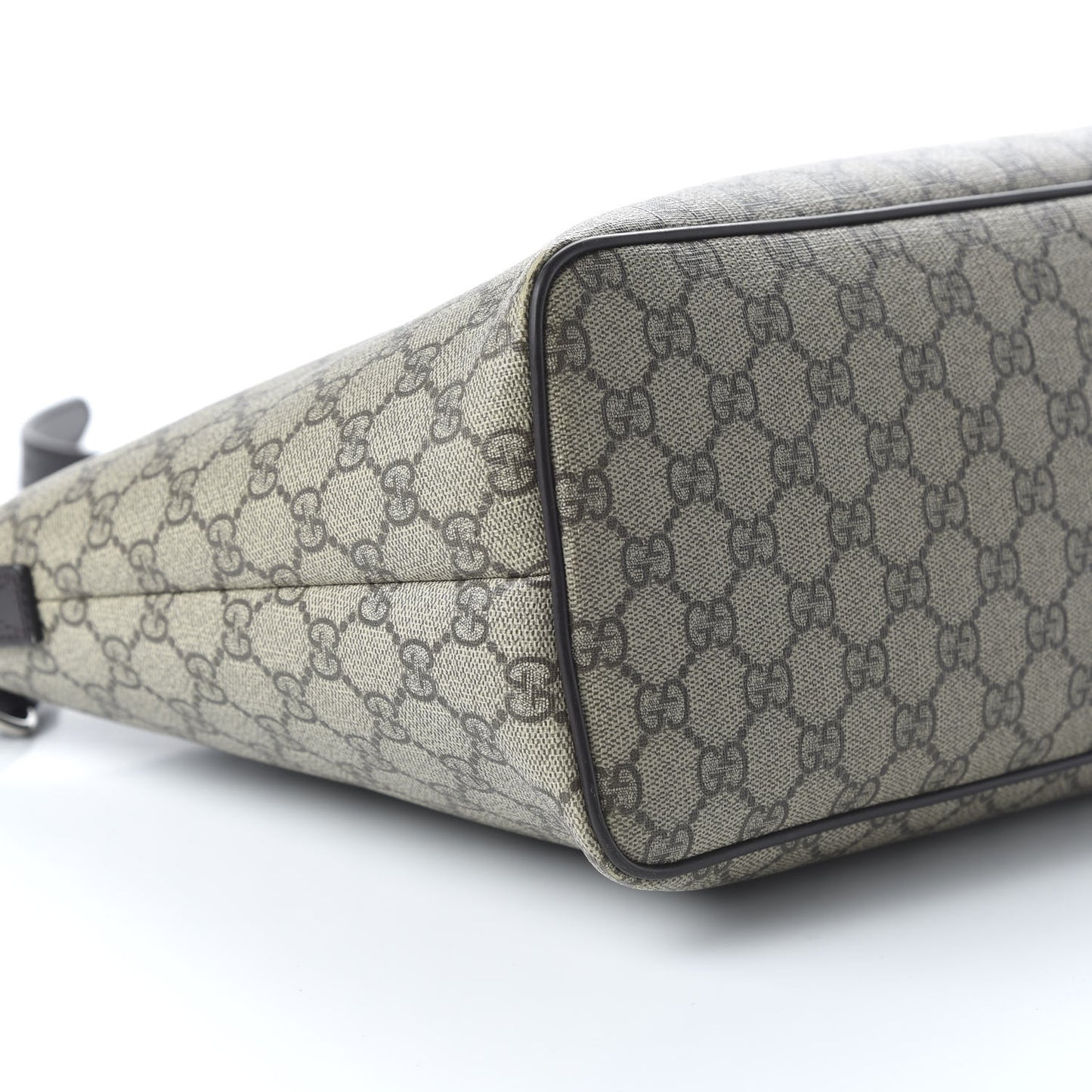 GG Supreme Monogram Medium Zippered Tote Dark Brown