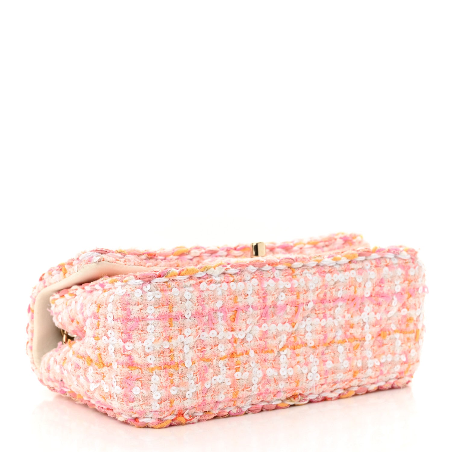 Chanel Tweed Braided Mini Rectangular Flap Pink Orange 4 of 12