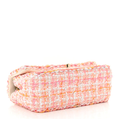 Chanel Tweed Braided Mini Rectangular Flap Pink Orange 4 of 12