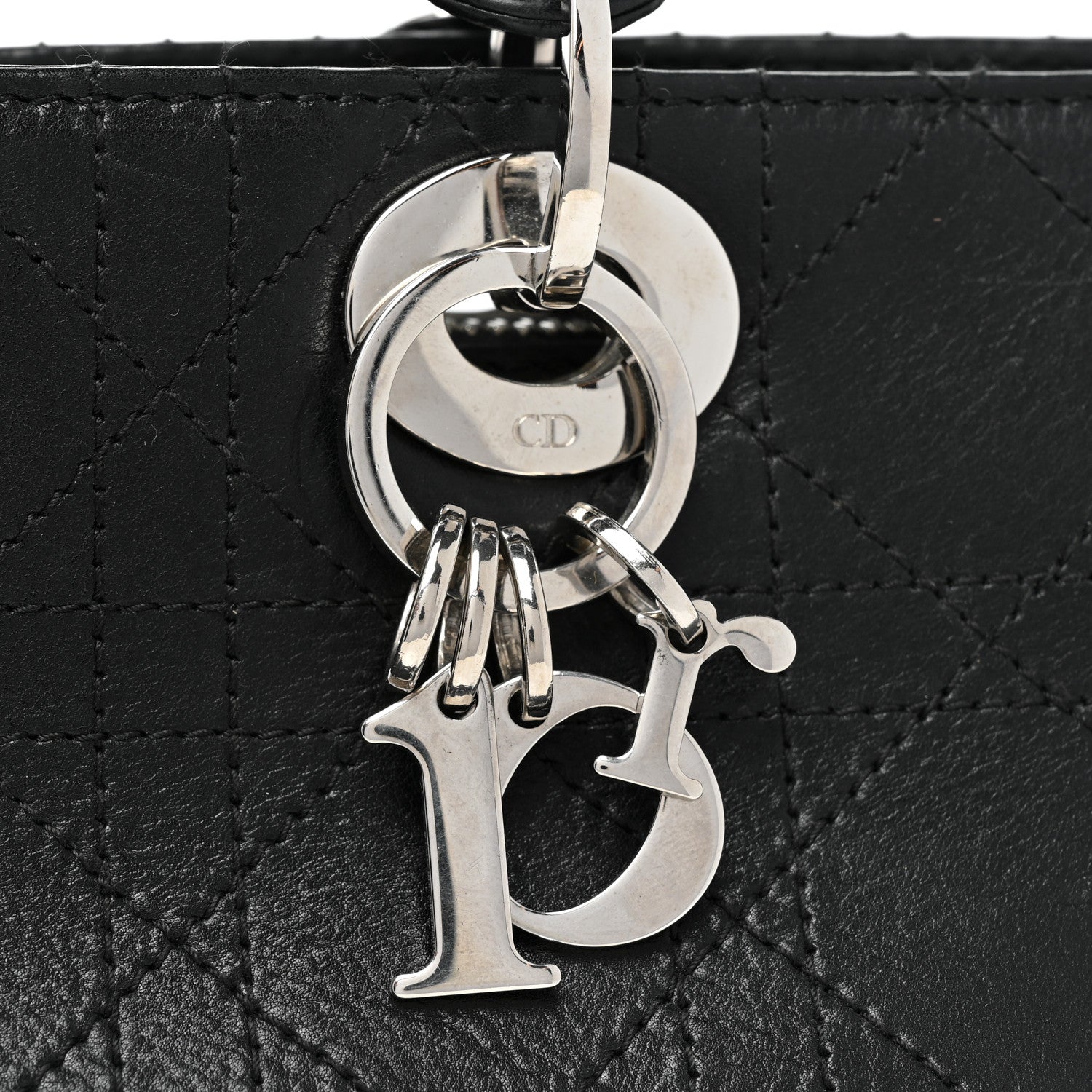 Christian Dior Calfskin Cannage Stitched Small Lady East West Lady Dior Black 11 of 11