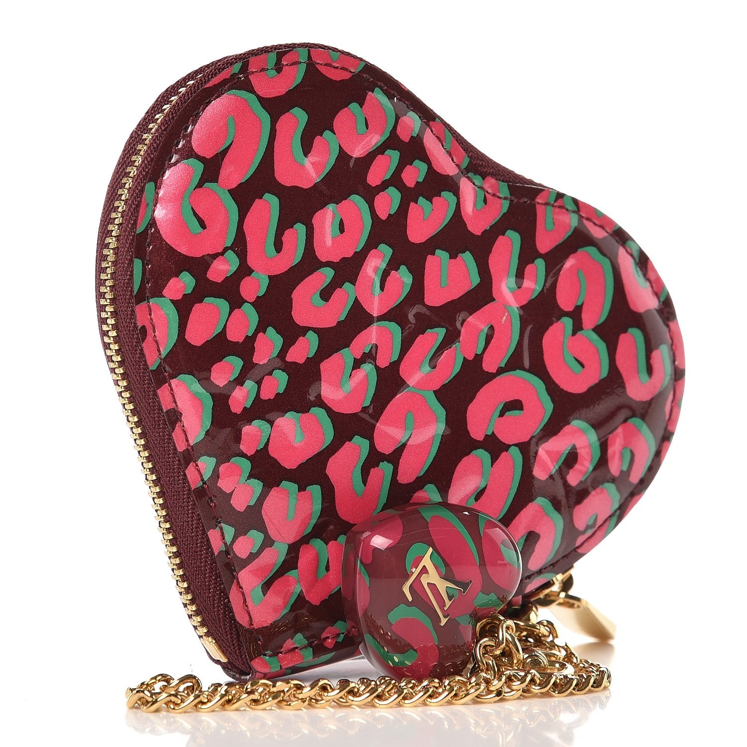 Louis Vuitton Vernis Leopard Coeur Heart Coin Purse Rouge Fauviste 3 of 6