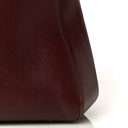Celine Drummed Calfskin Large Edge Shoulder Bag Burgundy 22 of 32