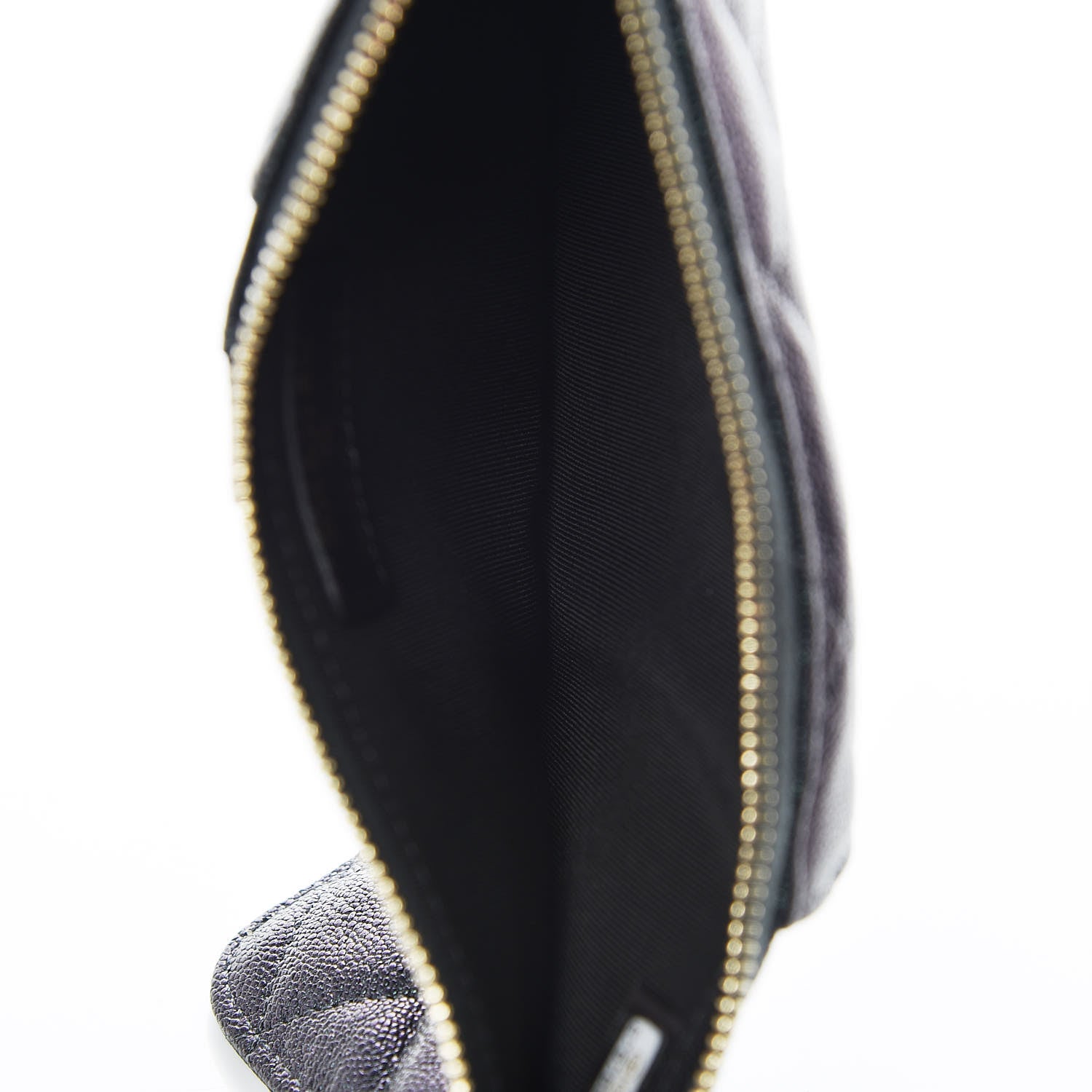 Chanel Iridescent Caviar Quilted Classic Flat Wallet Pouch Black 5 of 8
