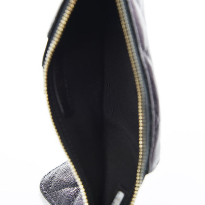 Chanel Iridescent Caviar Quilted Classic Flat Wallet Pouch Black 5 of 8