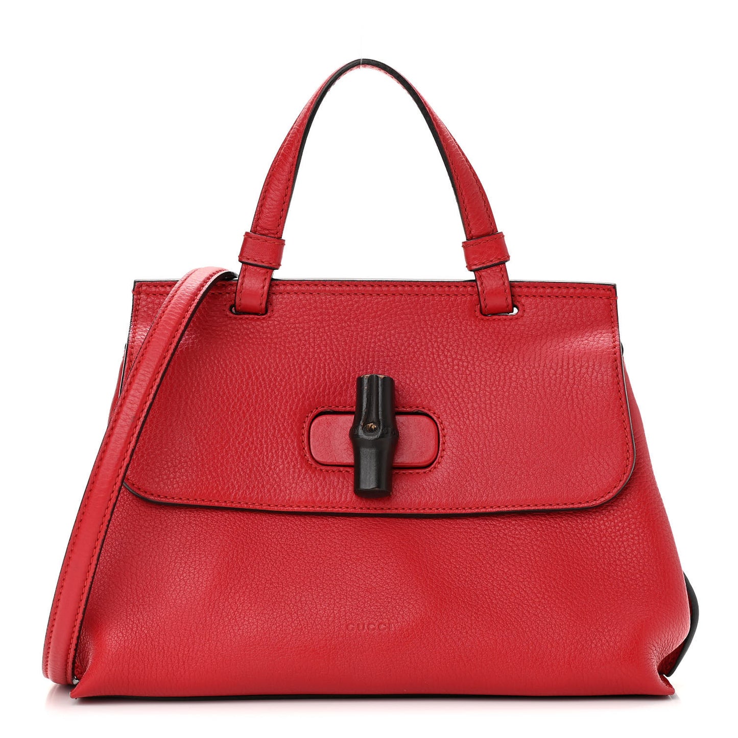Cellarius Calfskin Small Bamboo Daily Top Handle Bag Hibiscus Red