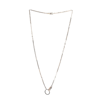 Cartier 18K Pink Gold Diamond Interlocking LOVE Necklace 3 of 6