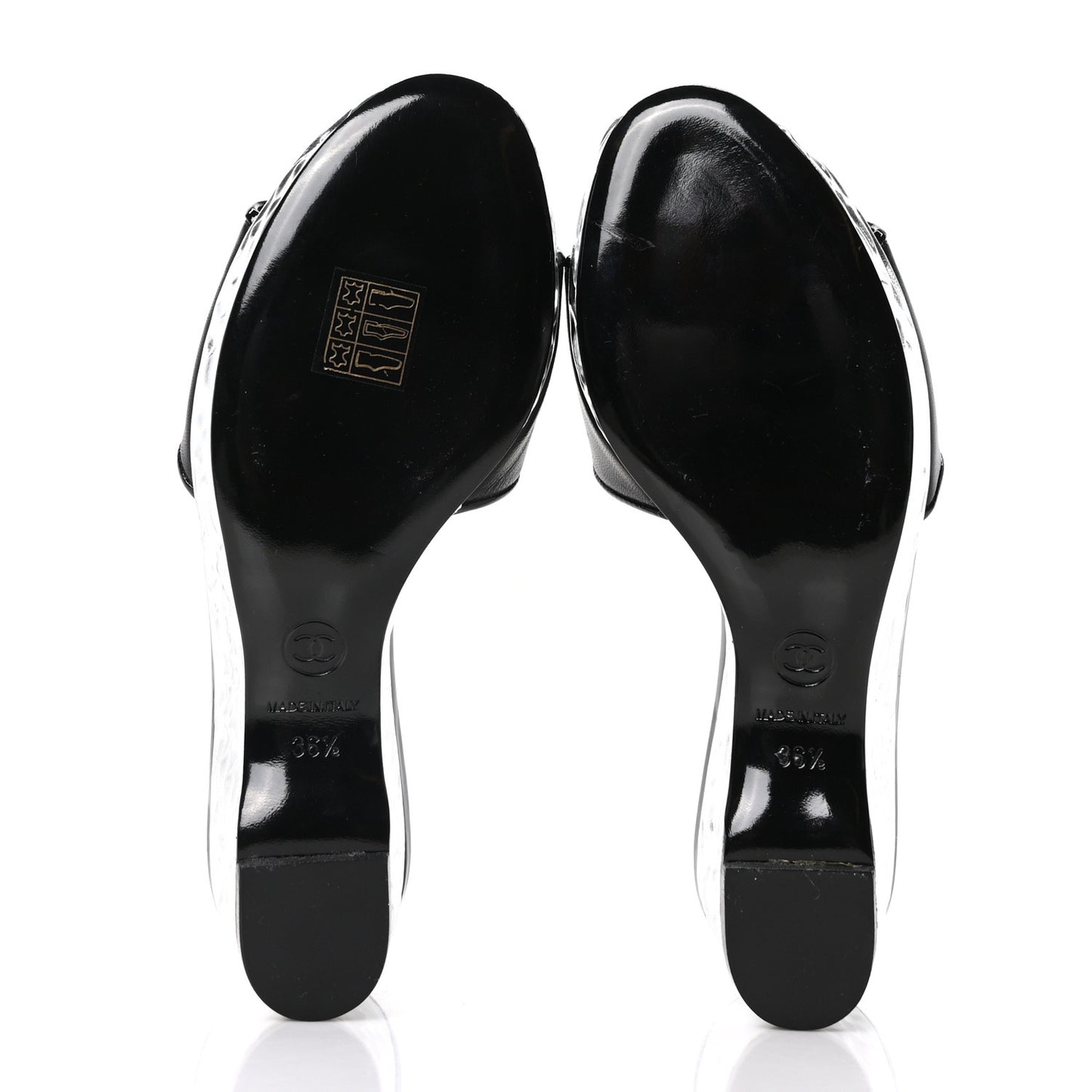 Lambskin Metallic Wedge 35.5 Black