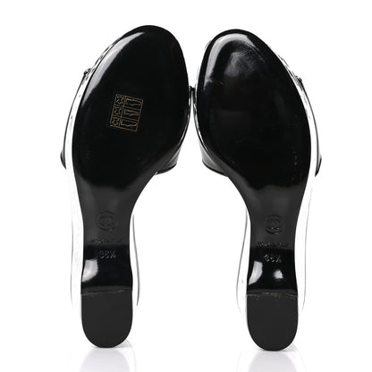 Chanel Lambskin Metallic Wedge 35.5 Black 6 of 9