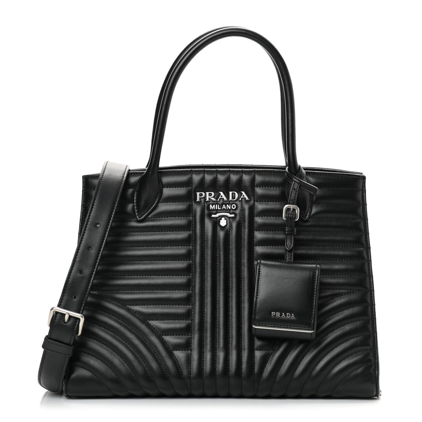 Soft Calfskin Impunture Diagramme Tote Black