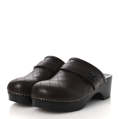 Chanel Calfskin CC Turn Lock Clogs 36 Dark Brown 4 of 12