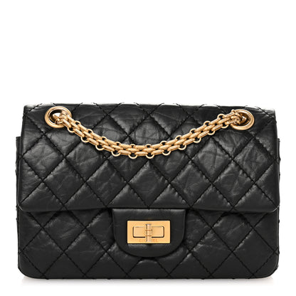 Chanel Aged Calfskin Quilted 2.55 Reissue Mini Flap Black 1 of 10