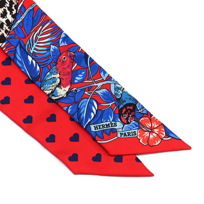 Hermes Silk Jungle Love Love Twilly Rouge Marine Fauve 2 of 4