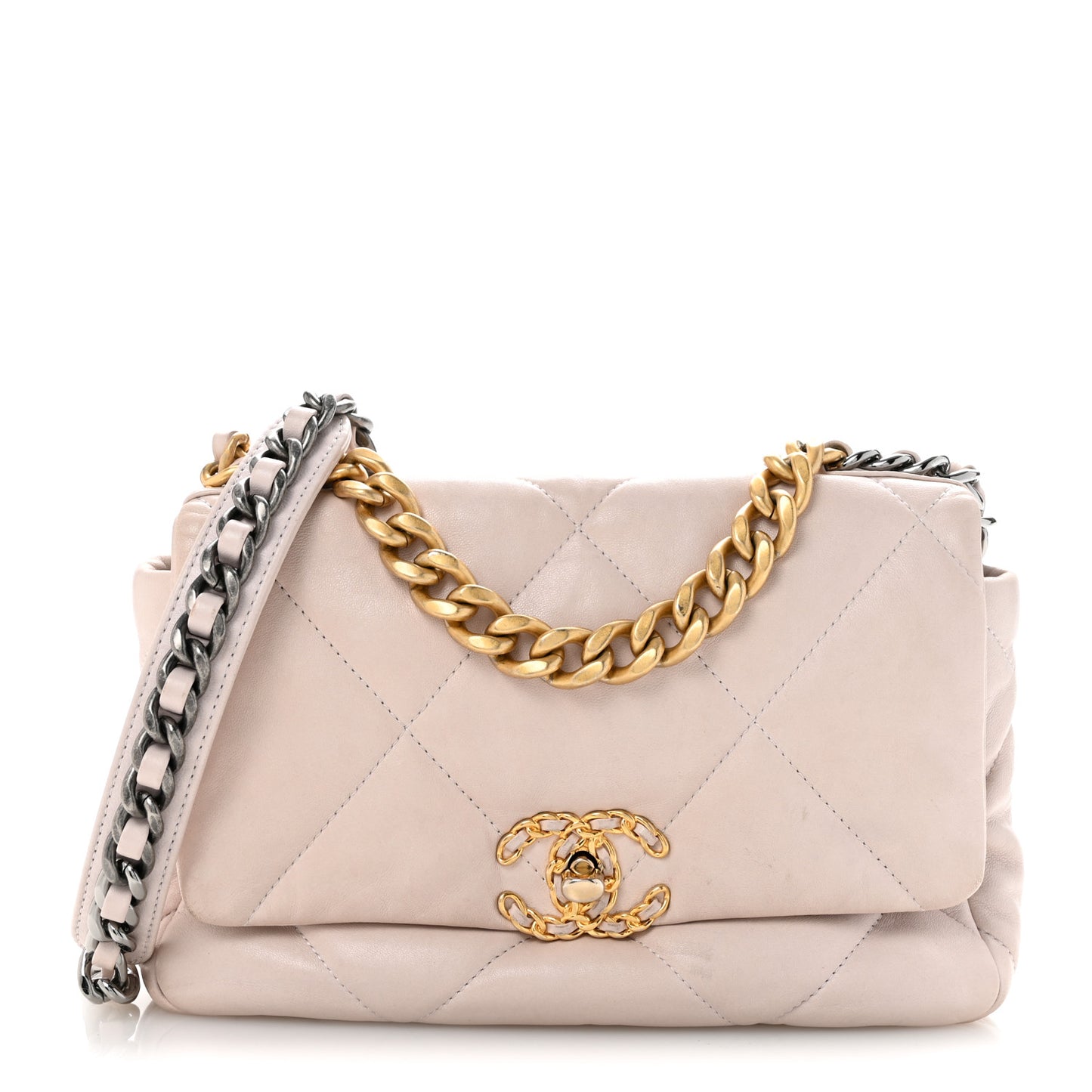 Lambskin Quilted Medium Chanel 19 Flap Light Pink