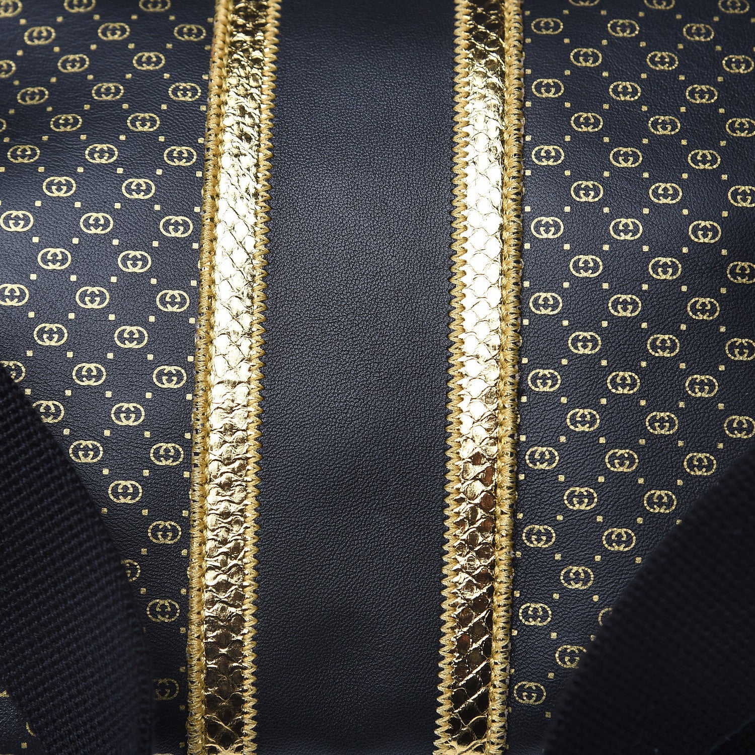 Gucci X DAPPER DAN Calfskin Laminated Ayers GG Micro Monogram Mens Belt Bag Black 12 of 13