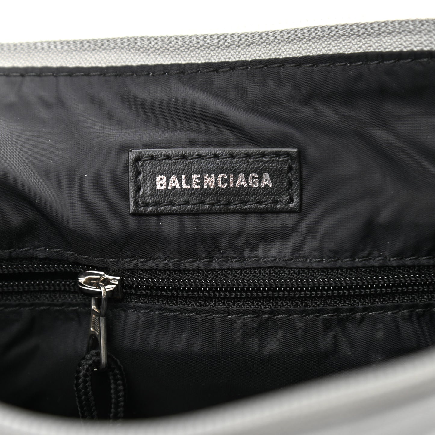 Recycled Sport Nylon Logo Embroidered Wheel Sling Bag Balenciaga Grey Black
