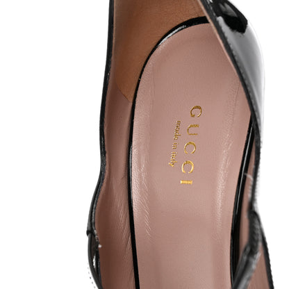 Gucci Patent Beverly Bow Peep Toe High Heel Pumps 39 Black 10 of 12