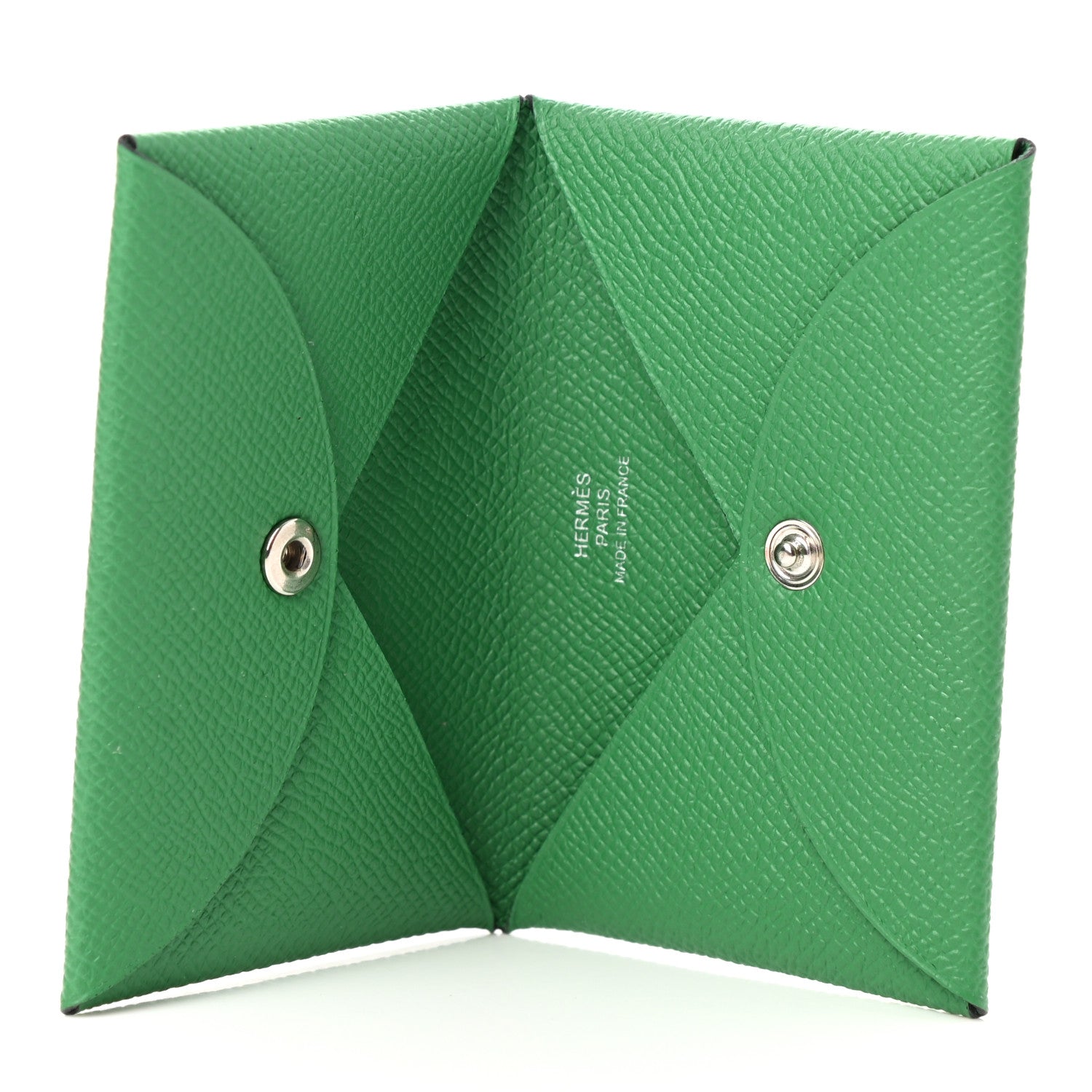 Hermes Epsom Calvi Card Case Vert Vertigo 5 of 8