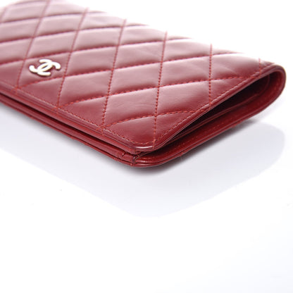 Chanel Lambskin Quilted Yen Wallet Red 10 of 26