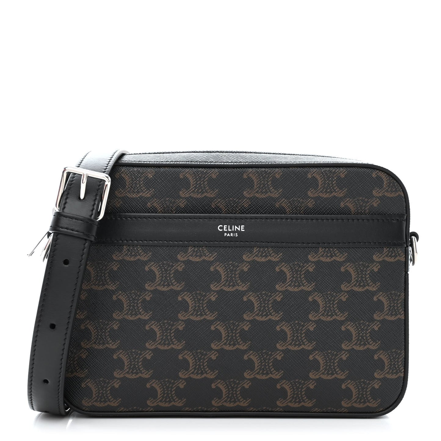 Triomphe Canvas Small Messenger Bag Black