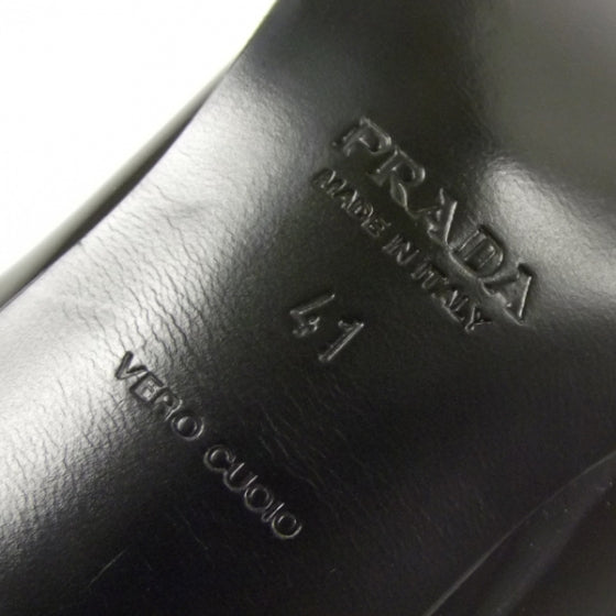 Prada Vernice Penny Loafer Heels 41 Black 5 of 6