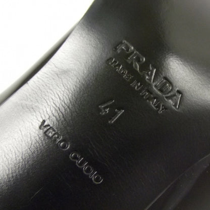 Prada Vernice Penny Loafer Heels 41 Black 5 of 6