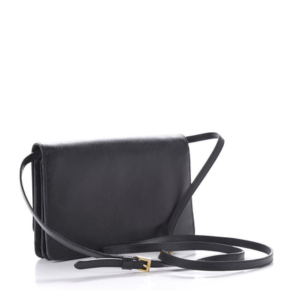 Prada Saffiano Metal Flap Wallet With Strap Black 2 of 8