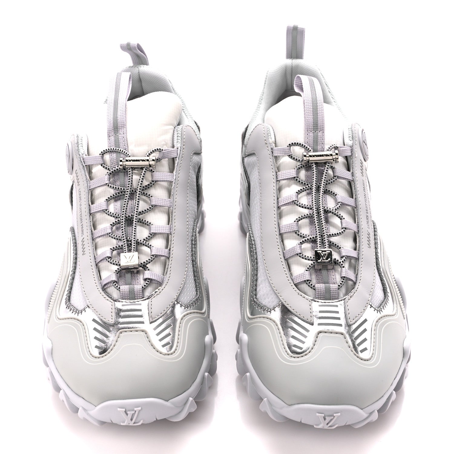 Louis Vuitton Technical Fabric LV Rush Sneakers 38.5 Silver 2 of 9