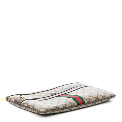 Gucci GG Supreme Monogram Large Ophidia Pouch Clutch Brown 3 of 6