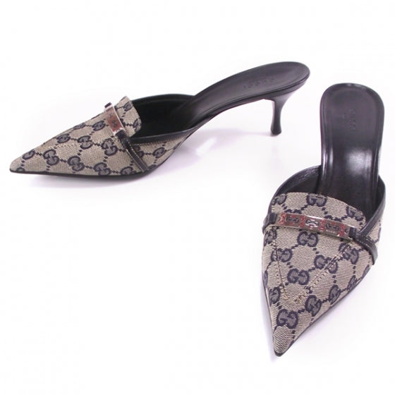Gucci Monogram Horsebit Pumps 9B 1 of 8