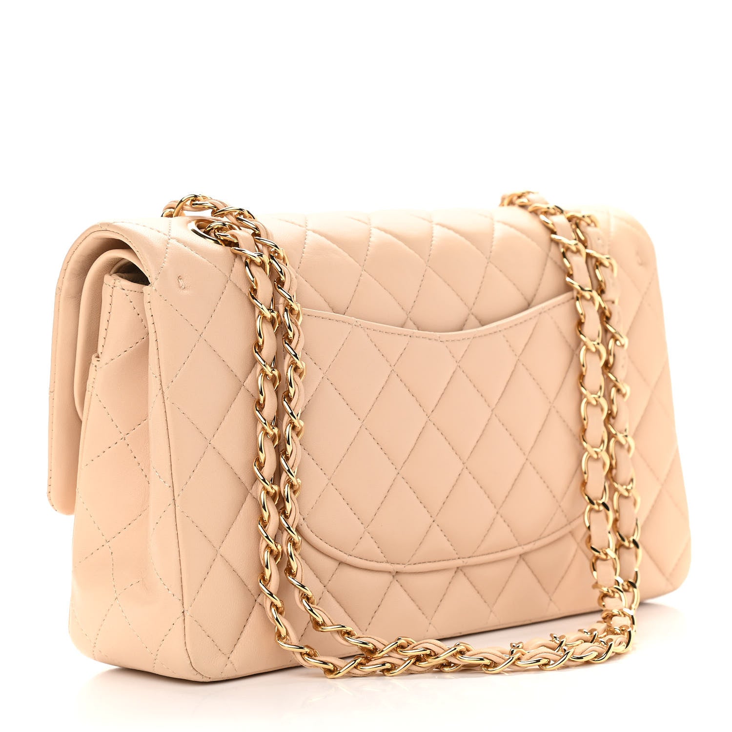 Chanel Lambskin Quilted Medium Double Flap Beige 2 of 11